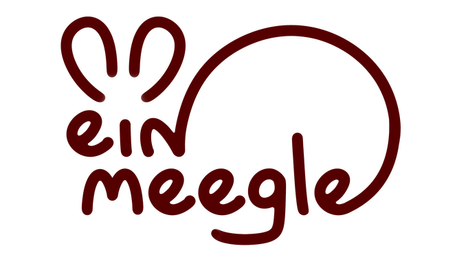 Einmeegle's logo which reads "Einmeegle" while creating the shape of a snail with it's shell and eyestalks.
